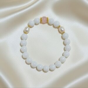 Rose Quartz/Agate/Freshwater Natural Pearls Bracelet